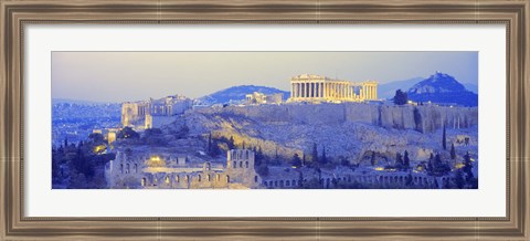 Framed Acropolis at Dusk Print