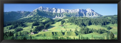 Framed Switzerland, Emmental, High angle view of a farmland Print