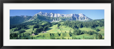 Framed Switzerland, Emmental, High angle view of a farmland Print