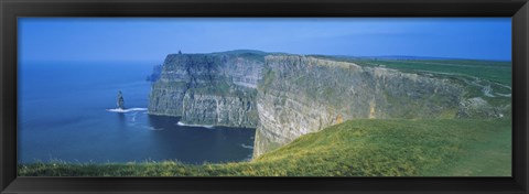 Framed Rock formations at the coast, Cliffs Of Moher, The Burren, County Clare, Republic Of Ireland Print