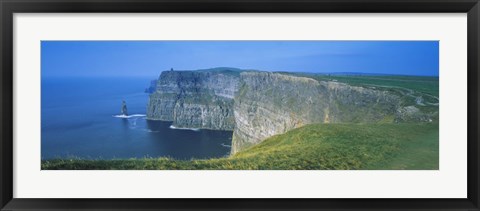 Framed Rock formations at the coast, Cliffs Of Moher, The Burren, County Clare, Republic Of Ireland Print