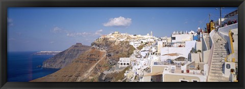 Framed City on a cliff, Santorini, Cyclades Islands, Greece Print