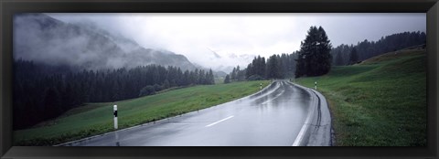 Framed Wet highway passing through a forest, Austria Print