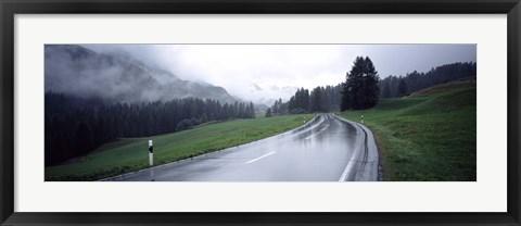 Framed Wet highway passing through a forest, Austria Print