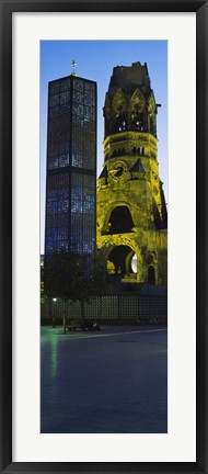 Framed Tower of a church, Kaiser Wilhelm Memorial Church, Berlin, Germany Print