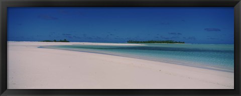 Framed Clouds over a beach, Aitutaki, Cook Islands Print