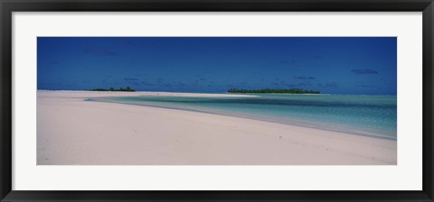 Framed Clouds over a beach, Aitutaki, Cook Islands Print