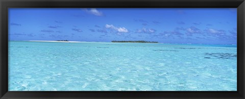 Framed Island in the ocean, Maina, Cook Islands Print