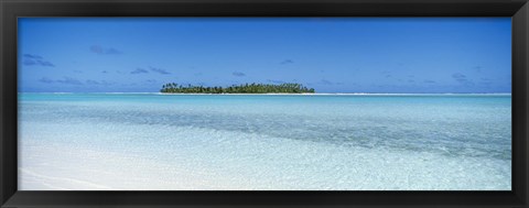 Framed Island in the ocean, Maina, Aitutaki, Cook Islands Print