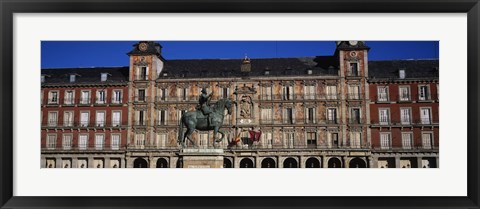 Framed Statue In Front Of A Building, Plaza Mayor, Madrid, Spain Print