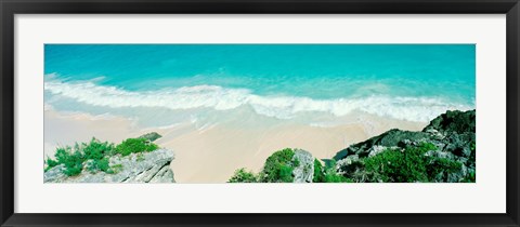 Framed Surf on the shore, Bermuda Print