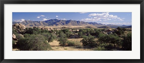 Framed Clouded Sky Over Arid Landscape, Dragoon Mountains, Texas Valley, Arizona, USA Print