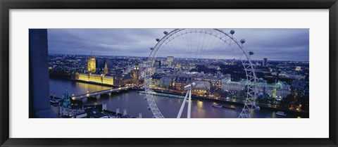 Framed Ferris wheel in a city, Millennium Wheel, London, England Print