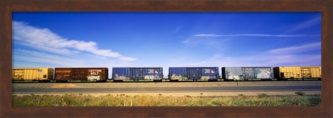 Framed Boxcars Railroad CA Print