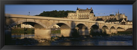 Framed Arch Bridge Near A Castle, Amboise Castle, Amboise, France Print