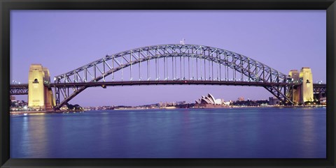 Framed Bridge across a sea, Sydney Harbor Bridge, Sydney, New South Wales, Australia Print