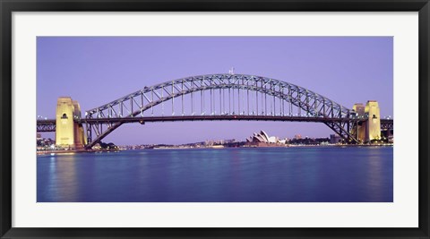 Framed Bridge across a sea, Sydney Harbor Bridge, Sydney, New South Wales, Australia Print