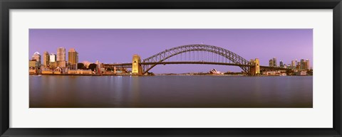 Framed Bridge at dusk, Sydney Harbor Bridge, Sydney, New South Wales, Australia Print