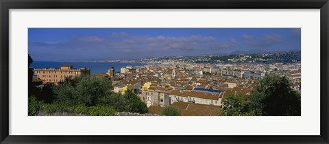 Framed Aerial View Of A City, Nice, France Print