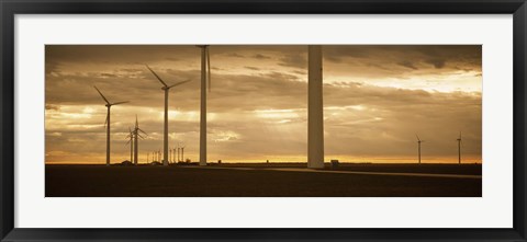 Framed Wind turbines in a field, Amarillo, Texas, USA Print