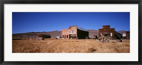 Framed Buildings in a ghost town, Bodie Ghost Town, California, USA Print