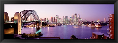 Framed Bridge over an inlet, Sydney Harbor Bridge, Sydney, New South Wales, Australia Print