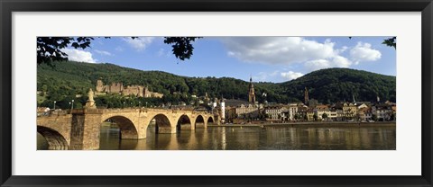 Framed Bridge across a river, Heidelberg Germany Print