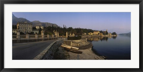 Framed Boats on the coast, Lombardy, Lake Como, Italy Print