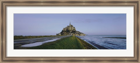 Framed Church on the beach, Mont Saint-Michel, Normandy, France Print