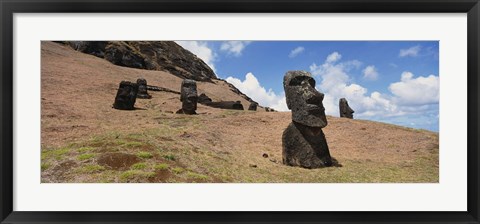 Framed Close Up of Moai statues, Easter Island, Chile Print