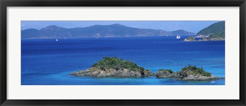 Framed Islands in the sea, Trunk Bay, St. John, US Virgin Islands Print