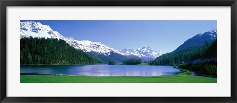 Framed Lake Silverplaner St Moritz Switzerland Print