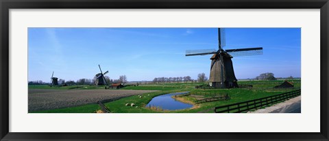 Framed Windmills near Alkmaar Holland (Netherlands) Print