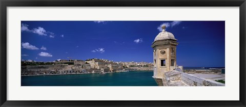 Framed Harbor at Valletta Malta Print