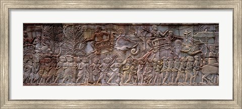 Framed Bas Relief Angkor Wat Cambodia Print