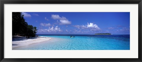 Framed Tropical Beach Ihru Maldives Print