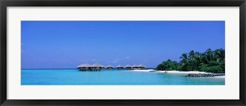 Framed Beach Cabanas, Baros, Maldives Print