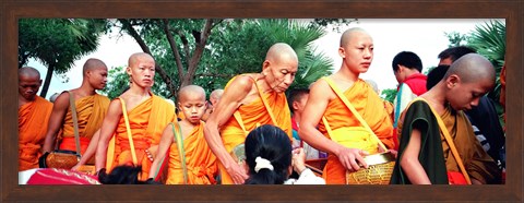 Framed Buddhist Monks Luang Prabang Laos Print