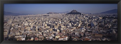 Framed View Of Licabetus Hill and City, Athens, Greece Print