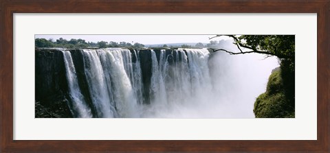 Framed Waterfall in a forest, Victoria Falls, Zimbabwe, Africa Print