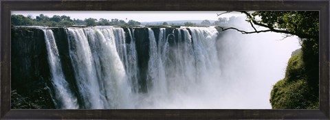 Framed Waterfall in a forest, Victoria Falls, Zimbabwe, Africa Print