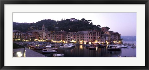 Framed Boats at a harbor, Portofino, Genoa, Liguria, Italy Print