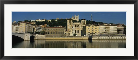 Framed Buildings On The Saone River, Lyon, France Print