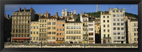 Framed Buildings In A City, Lyon, France Print