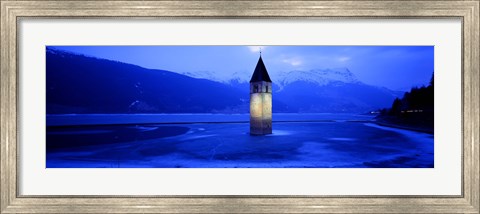 Framed Lago Di Resia Church, Tyrol, Italy Print