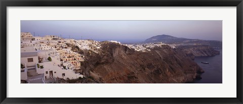 Framed Village on top of Cliffs, Santorini, Greece Print