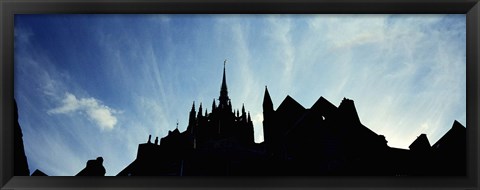 Framed France, Normandy, Mont St. Michel, Silhouette of a Church Print