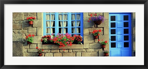 Framed Facade of a building, Locronan, France Print