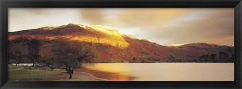 Framed Sunlight On Mountain Range, Ullswater, Lake District, Great Britain, United Kingdom Print