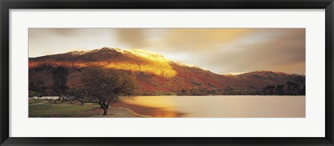 Framed Sunlight On Mountain Range, Ullswater, Lake District, Great Britain, United Kingdom Print